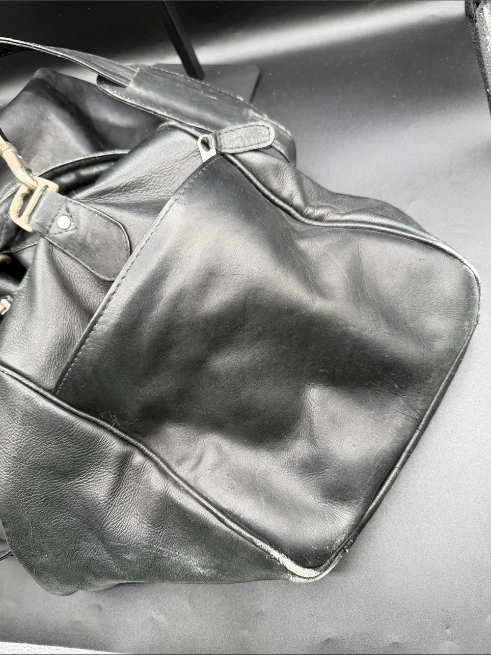 Latico Black Leather Weekender Bag - Men's Travel Duffel
